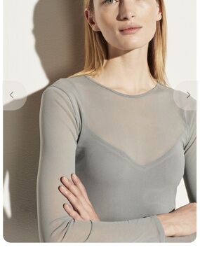 Vince Sage Green Long Sleeve Crewneck Top